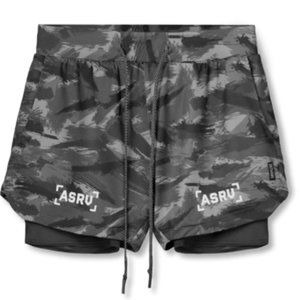 Asrv Silver-Lite Camouflage Jogger Fitness Shorts